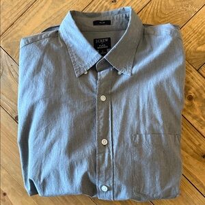 J. Crew Men's Casual Gray Button Down Shirt Slim Fit